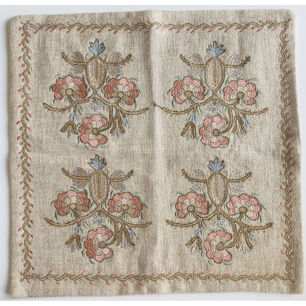 Pottery Barn Saige Embroidered Cotton/Linen 20" sq Pillow Cover NWT Retail $119